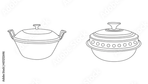 Cook Pan vector line art eps