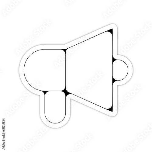 picto logo icones et symbole haut parleur porte voix annonce fin relief