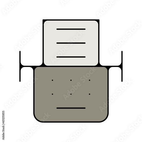 picto logo icones et symbole machine a ecrire epais couleur