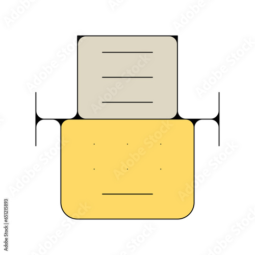 picto logo icones et symbole machine a ecrire fin couleur