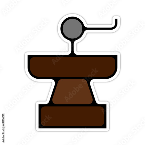 picto logo icones et symbole moulin grinder cafe cafetiere machine a cafe expresso couleur gras marron relief