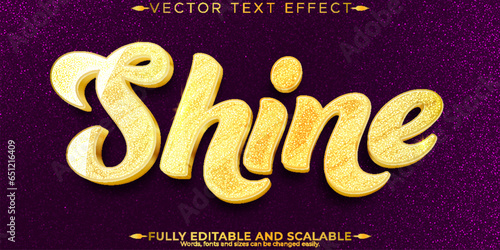 Shine gold sparkle text effect, editable royal and shiny text style