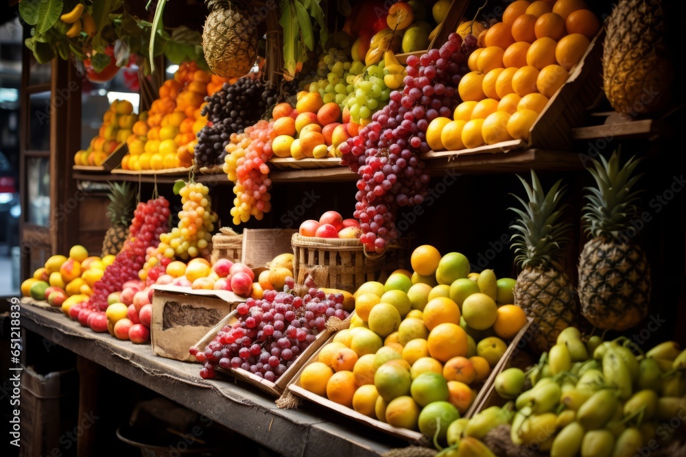 Exquisite Selection of Fresh Fruits at the Assorted Fruits Stall