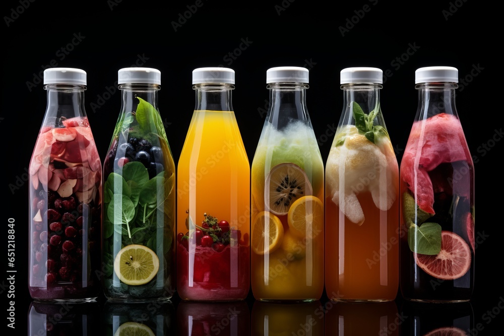 Vibrant Assorted Juice Collection: Glass Bottles AR 3:2 Vibrant Assorted Juice Collection: Glass Bottles AR 3:2