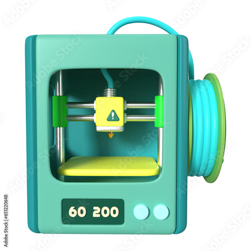 Enclosed 3D Printer 3D Illustration Icon