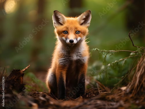 Adorable Red Fox Kit in the Forest © Niko