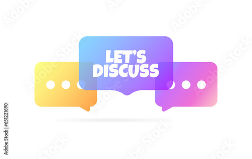 Let's discuss icon. Flat, color, discussion board, let's discuss. Vector icon
