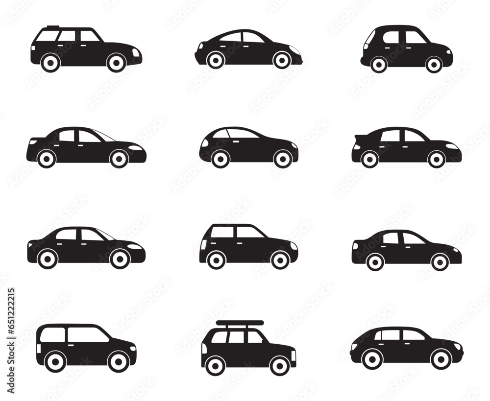 Car icon modern  set isolated on the background. Flat and cartoon style. Ready to apply to your design. Vector illustration.