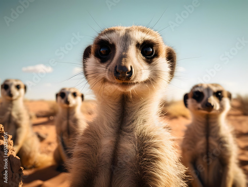 Curious Meerkats in the African Desert