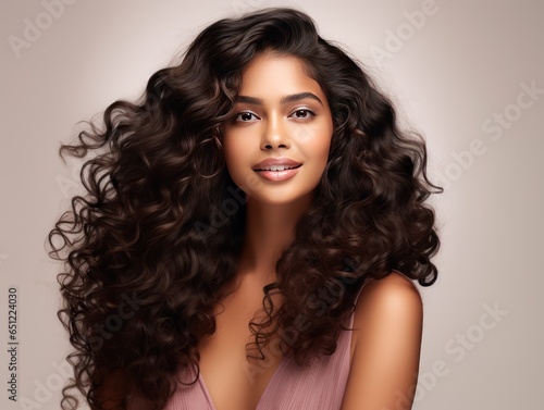 Demonstrating salon-grade nails at home, an Indian model showcases the potential of a nail kit in a beauty-focused advertisement.