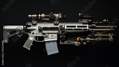 Scope gun black army military rifle weapon white assault war