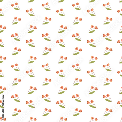 Seamless pattern with cloudberry. Color flat vector illustration.