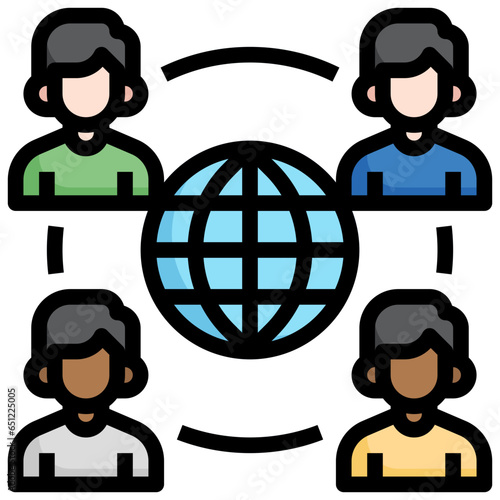 private community filled outline icon,linear,outline,graphic,illustration