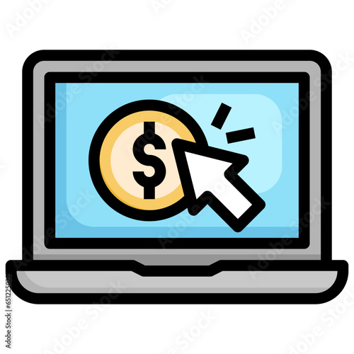 pay per click filled outline icon,linear,outline,graphic,illustration