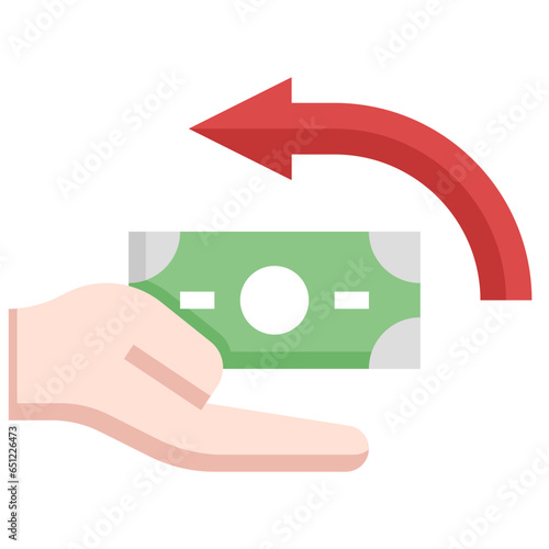 money back filled outline icon,linear,outline,graphic,illustration photo