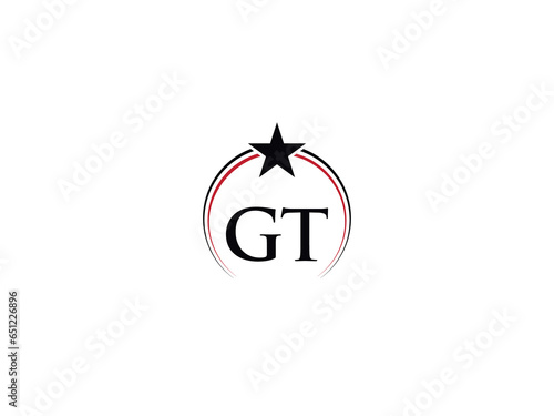 Obraz na płótnie Alphabet Vector GT tg Png Logo, Initial Star Gt Logo Icon Design