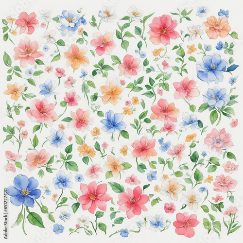 Abstract background with beautiful pastel colored flower and leaf patterns 10