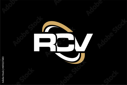 RCV creative letter logo design vector icon illustration photo