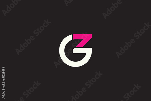 vector minimalist letter z g logo design