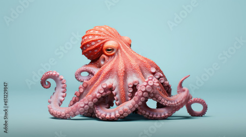 Fancy Octopus, advertising photography, Pastel color palette background