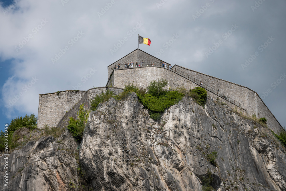 Tourist attraction museum Citadelle de Dinant in Belgium mountaintop ...