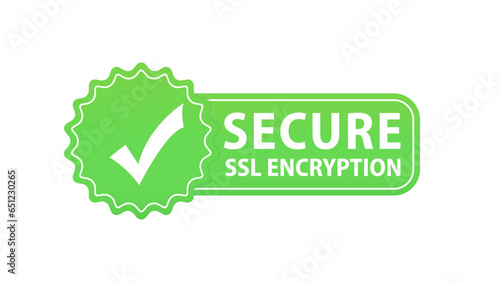 Secure connection icon. Isolated on white background, flat style secured ssl shield symbols, protected safe data encryption technology, https certificate privacy sign. Vector illustration