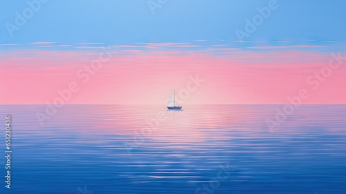  a sailboat floating in the middle of a large body of water.  generative ai © Anna