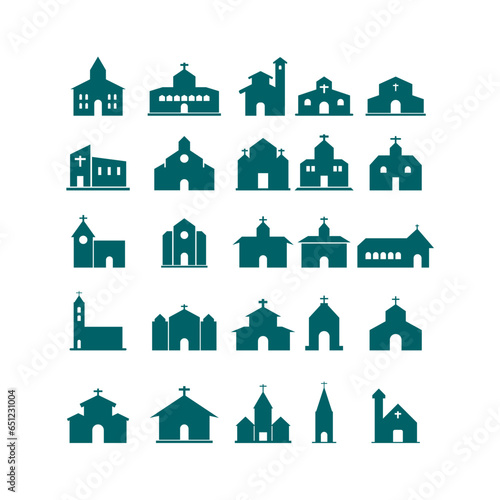 set of church logo vector icon