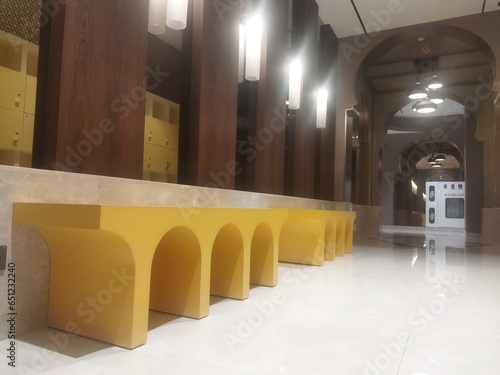 The atmosphere inside a modern mosque, Longchairs (ID: 651232240)