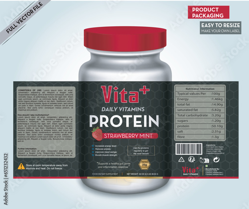 Supplement Label Design, Protein Label, Vitamin bottle packaging, Fitness, vitamin bottle and pills, Medicine pack, Multivitamin, omega, diet pack, Health pack, Body maker, vector bottle mockup
