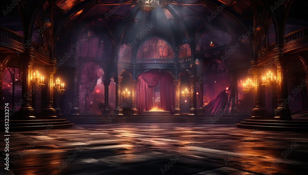 The interior of the theater in the fog. The interior of the theater in the fog.