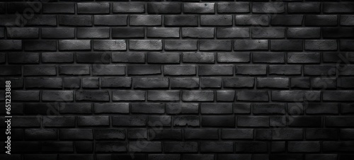 black brick wall made of concrete with copy space