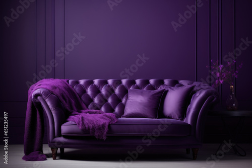Living room in Midnight Plum color