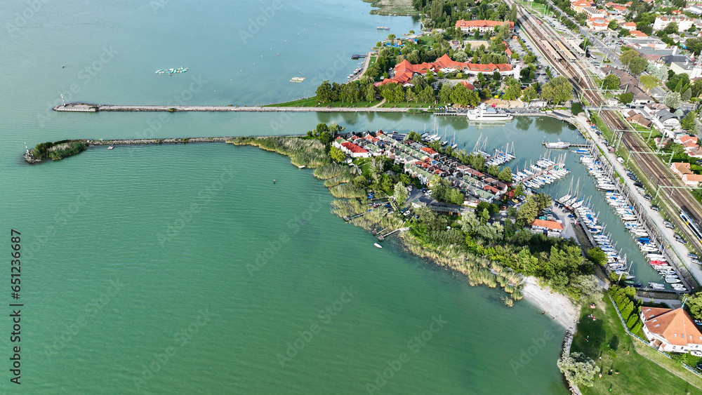 aerial view of beach balaton