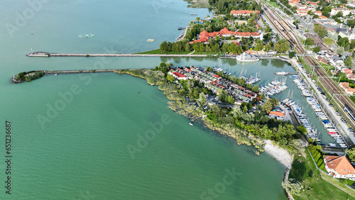 Obraz na płótnie aerial view of beach balaton w salonie