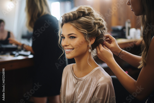photo featuring individuals getting ready for special occasions like proms or anniversaries, with hairstyling, makeup, and grooming to enhance their natural beauty