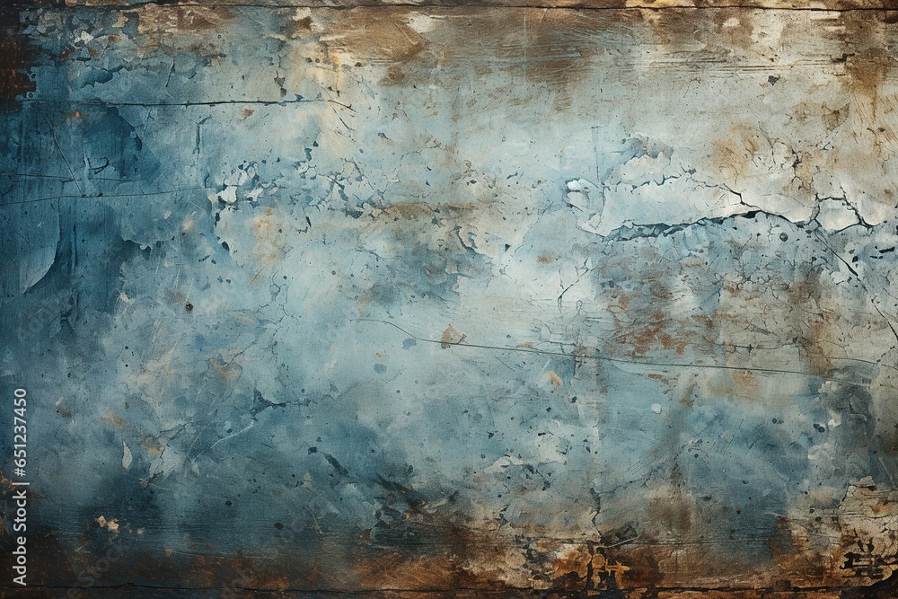 Blue Distressed Metal, a Weathered Vintage Texture Background Infused with Character, Echoing the Beauty of Time-Worn Elegance