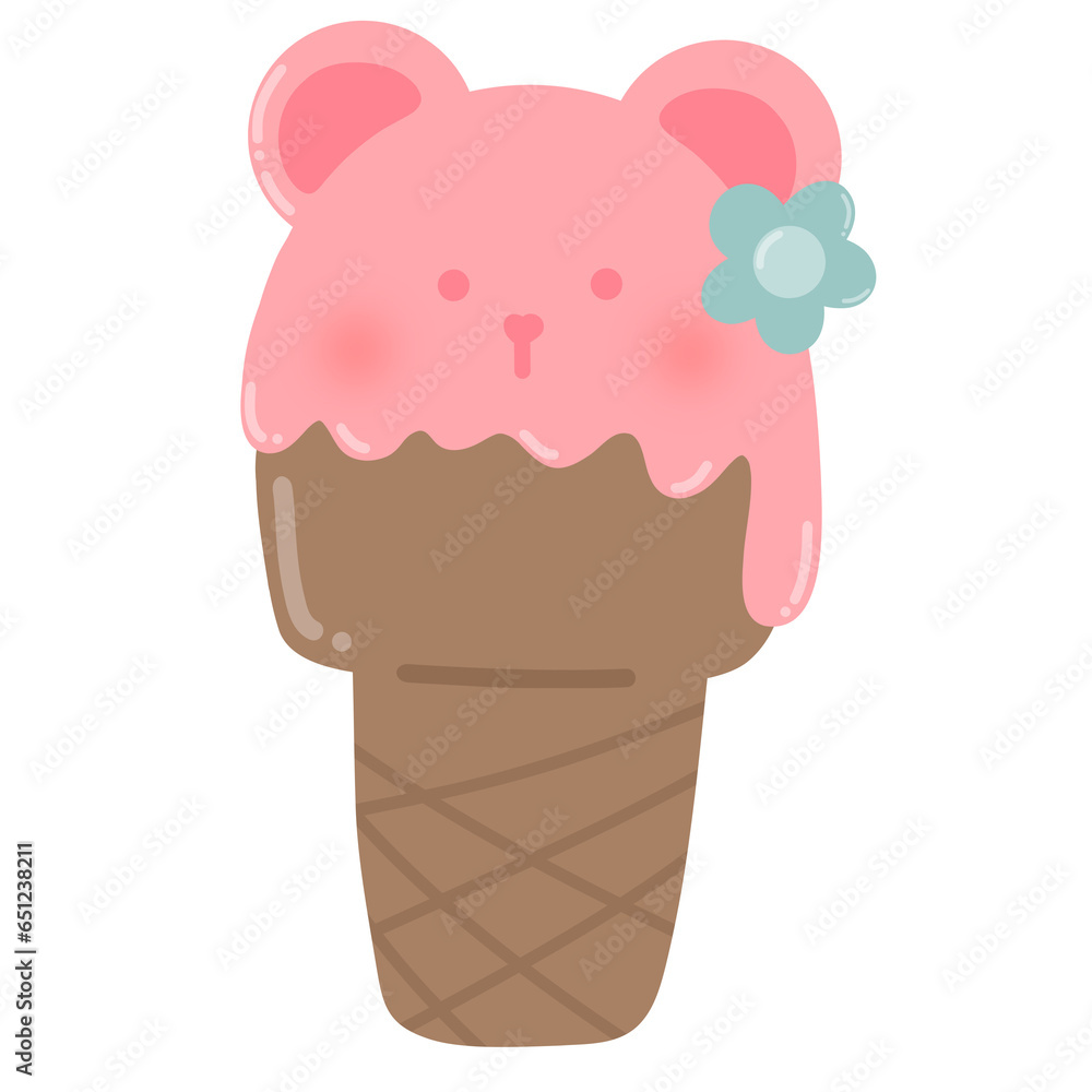 Ice cream cone strawberry 