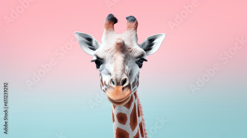 Fancy Giraffe, advertising photography, Pastel color palette background
