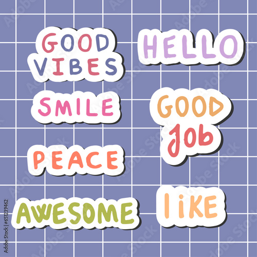 trendy lettering stickers, scrapbook, planner, bullet journal.
Good vibes, smile, peace.