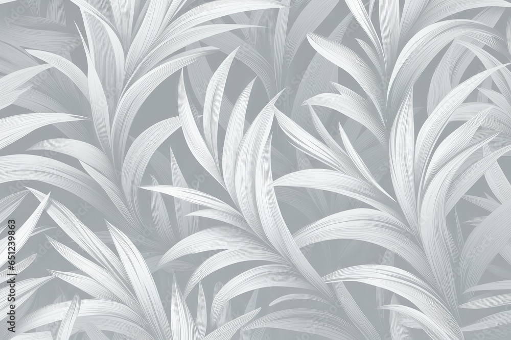 Fototapeta premium Sustained Grey paint texture with a pattern of grass and leaves, Background for wallpaper and cards