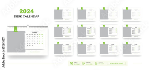 Desk Calendar 2024 or Corporate Business Plan Desk Calendar 2024