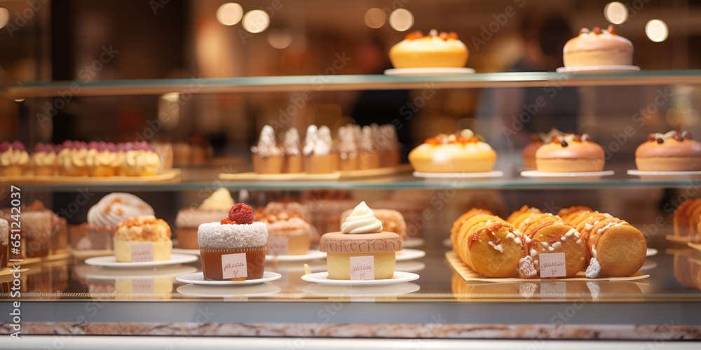 Delicious Pastry Galore Bakery Window Delights AI Generative