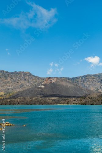 Lake Segara Anak  a lake located in the crater of Mount Rinjani  Lombok  Indonesia.
