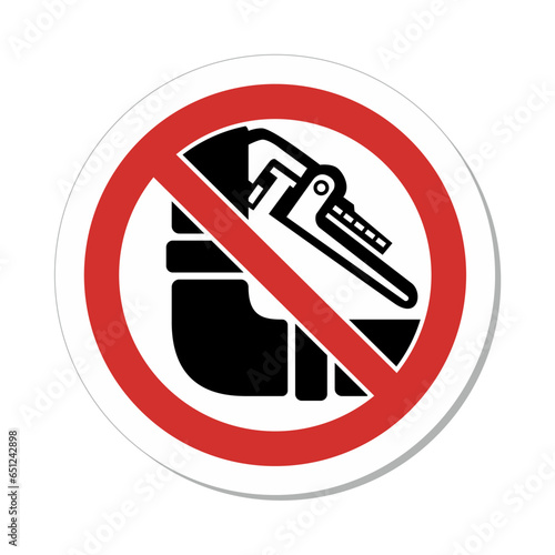 ISO Prohibition Circular Sign: Do Not Disturb Pipe Insulation Symbol