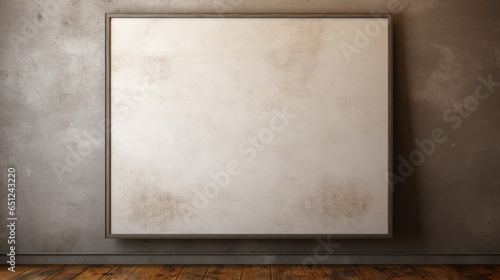 An antiqued marble wall adds character to a old featuring a mockup poster blank frame.