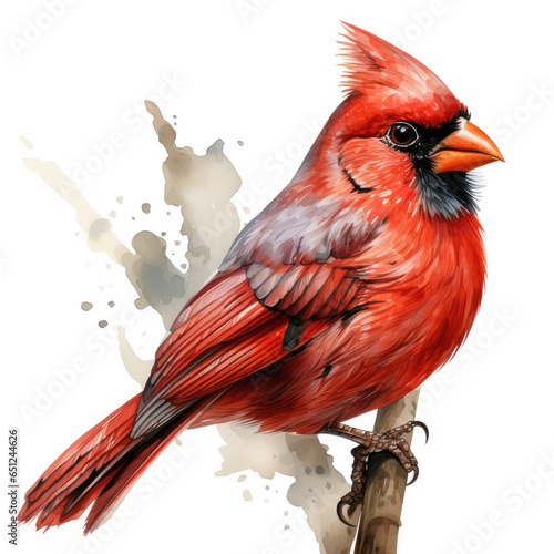 watercolor Cardinal clipart, Generative Ai