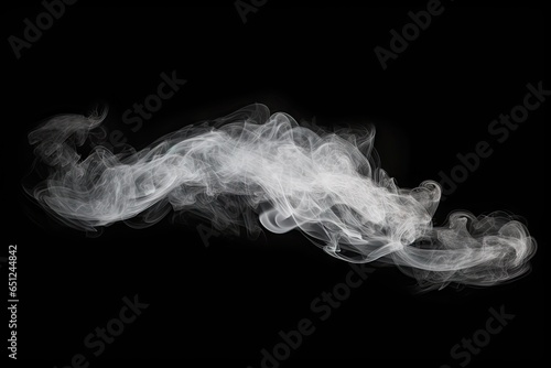 Ethereal elegance. Abstract white smoke on black background isolated and steam in monochrome. Mystical mist. Captivating play of light. Flowing forms. Dynamic abstraction vapor