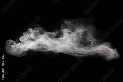 Ethereal elegance. Abstract white smoke on black background isolated and steam in monochrome. Mystical mist. Captivating play of light. Flowing forms. Dynamic abstraction vapor © Bussakon