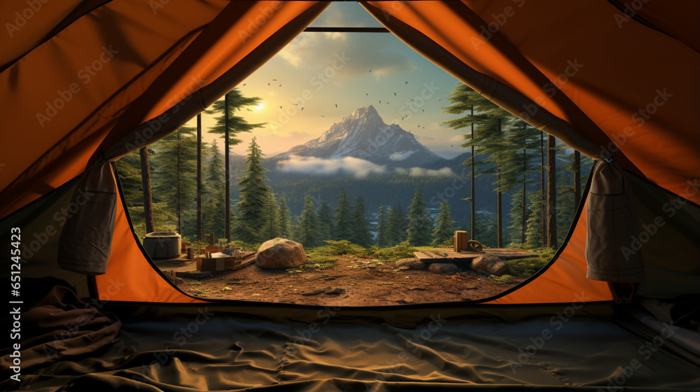 Inside the Camping Tent: Nature's View